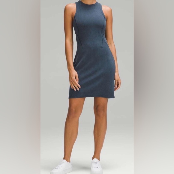 lululemon athletica Dresses & Skirts - NWOT Lululemon Ribbed Softstreme Slim-Fit Tank Dress
True Navy